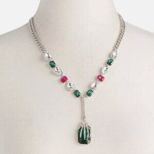 Betsey Johnson Necklace Rich Witch Skeleton Hand Drop Necklace Halloween NWT